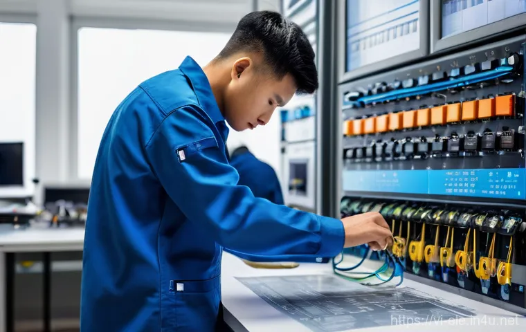 전기분야에서 자격증의 국제적 유효성 - Image Prompt 1: Vietnamese Electrician Mastering German Standards**