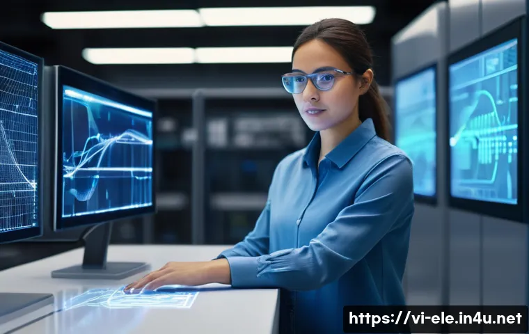 전기기사와 전기공사기사의 상호 보완적 역할 - **Prompt:** A highly detailed, realistic image of a female Electrical Engineer in a modern, brightly...