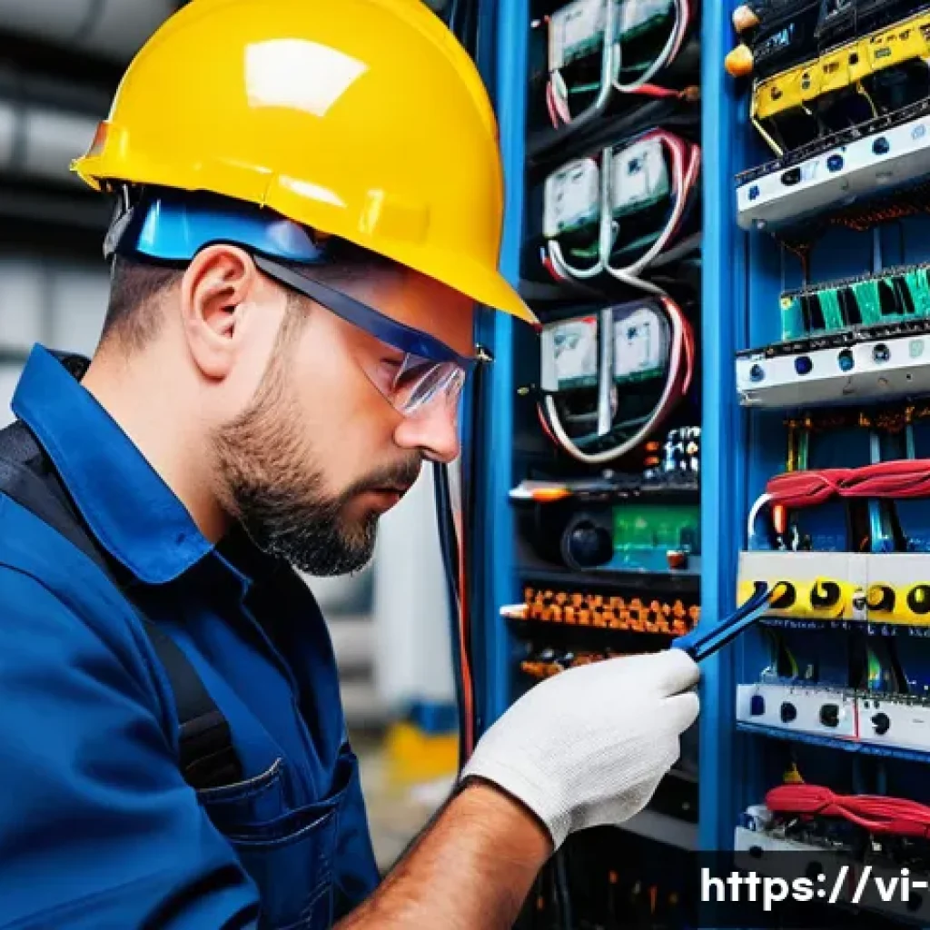 전기 자격증 취득 성공 사례 - **Prompt 1: Skilled Electrician at Work**
    "A confident male electrician, in his late 20s, with s...