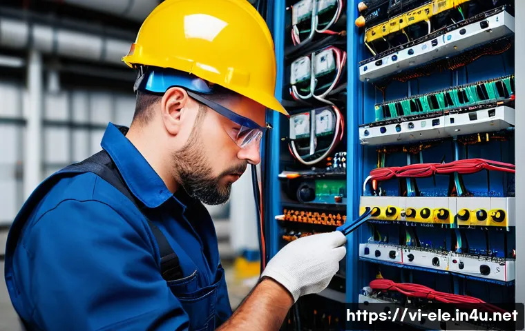 전기 자격증 취득 성공 사례 - **Prompt 1: Skilled Electrician at Work**
"A confident male electrician, in his late 20s, with s...