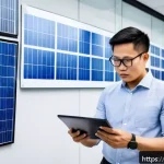 Home 21 전기분야 이직 성공 노하우 - A Vietnamese electrical engineer in a modern office environment, reviewing detailed electrical syste...