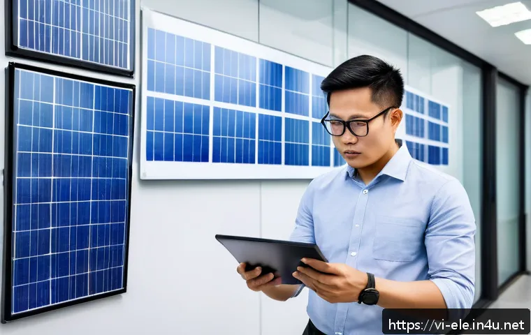 전기분야 이직 성공 노하우 - A Vietnamese electrical engineer in a modern office environment, reviewing detailed electrical syste...