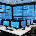 Home 20 전기기사와 스마트 그리드 기술 - A highly detailed futuristic smart electrical grid control room in Vietnam, featuring Vietnamese eng...